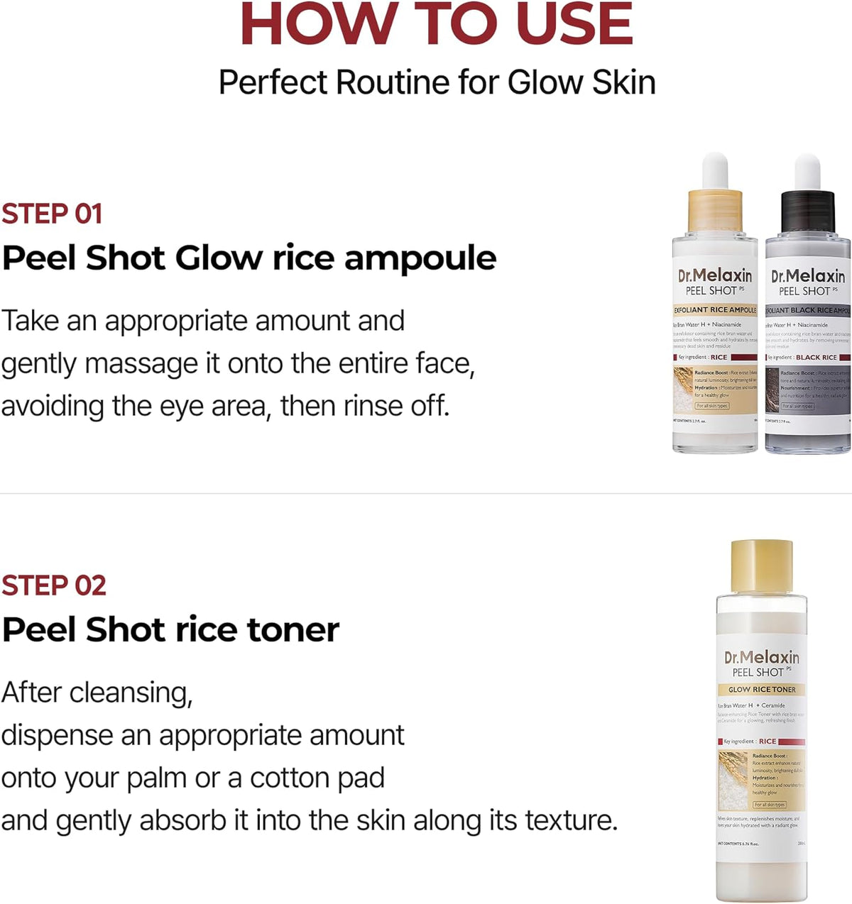 Peel Shot Glow Rice Tonic 200 ml detail view 7 — Melax K-Beauty