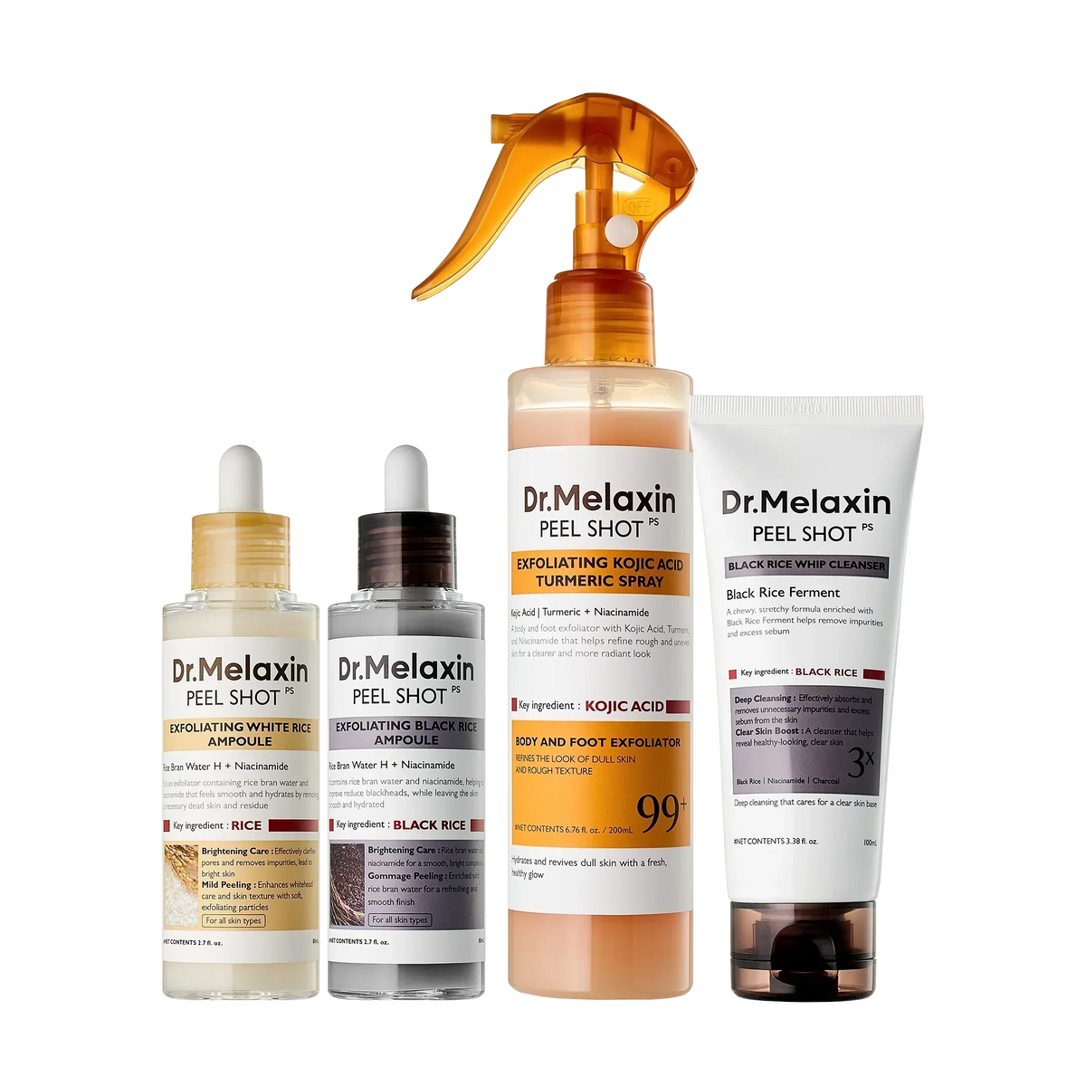 Peel Shot Complete Care Set main product shot — Melax K-Beauty