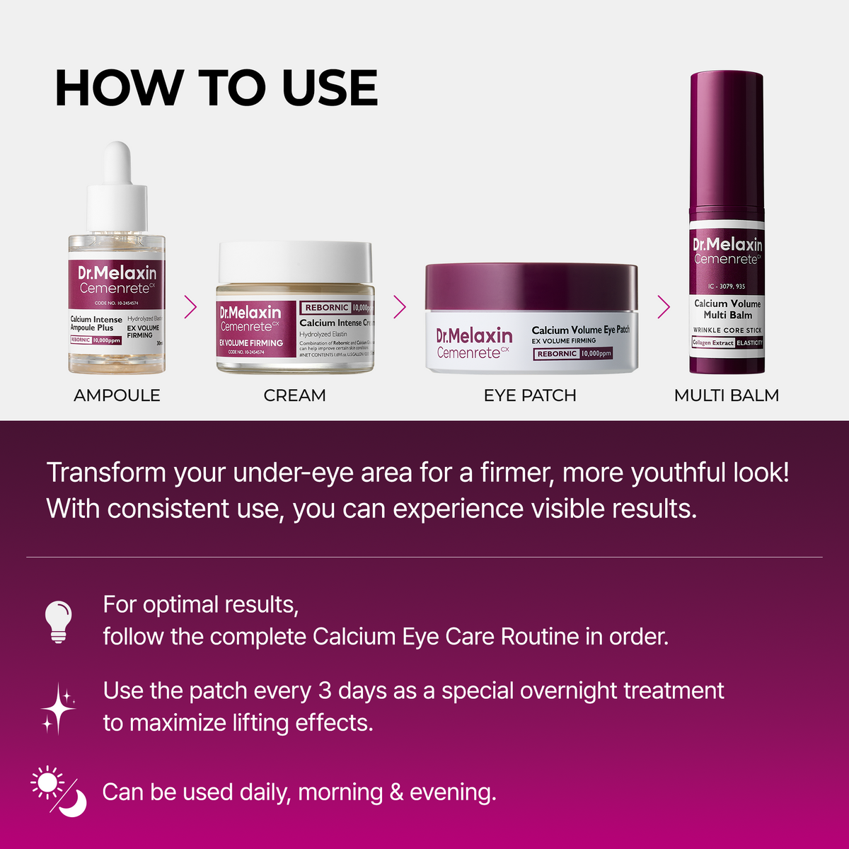 Cemenrete Calcium Eyecare Routine detail view 8 — Melax K-Beauty