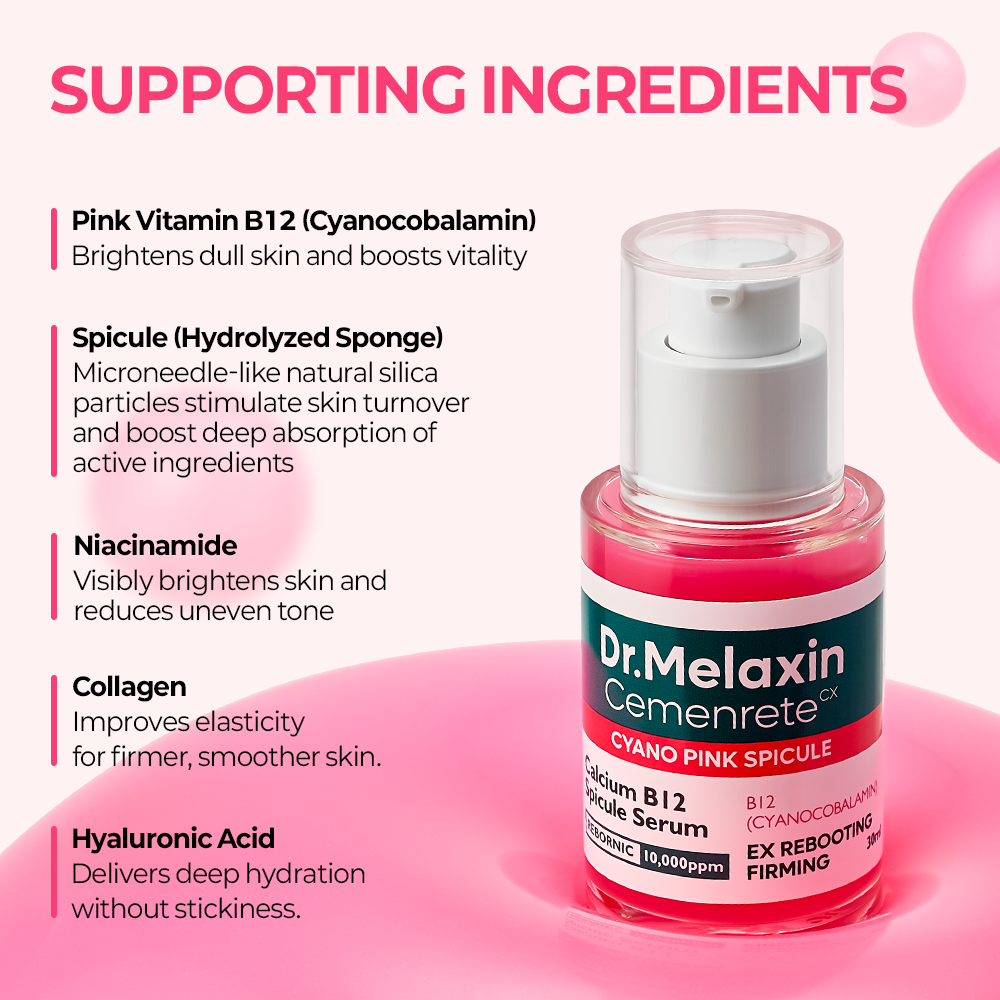 Cemenrete Cyano Pink Spicule Serum detail view 6 — Melax K-Beauty