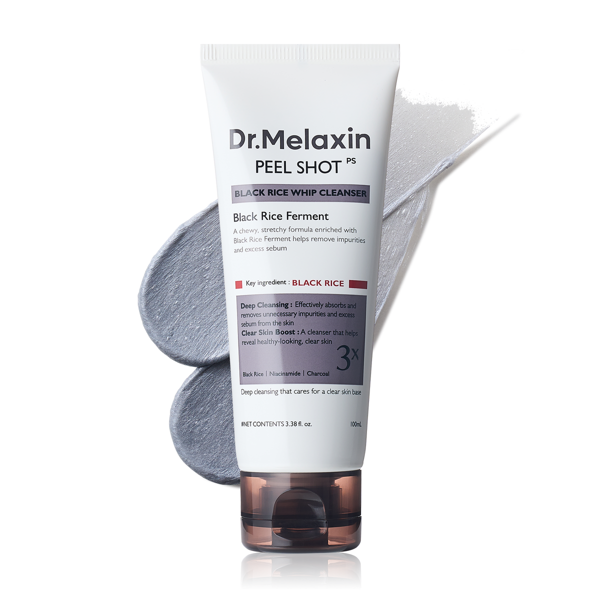 Peel Shot Black Rice Mochi Whip Cleanser main product shot — Melax K-Beauty