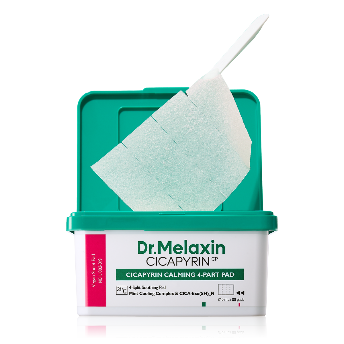 Cicapyrin Calming 4-Part Pad main product shot — Melax K-Beauty